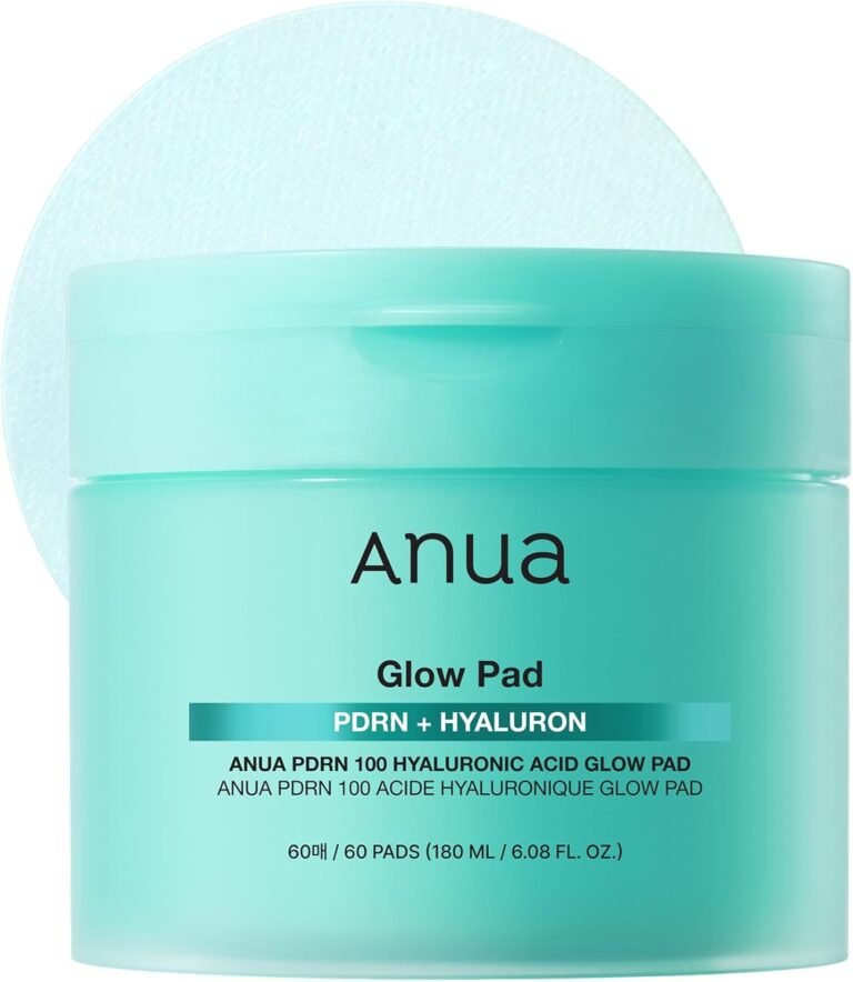 Anua PDRN 100 Hyaluronic Acid Glow Pad, Double-Sided Toner Pad for Radiant Skin and Deep Hydration 180mL 60 Pads