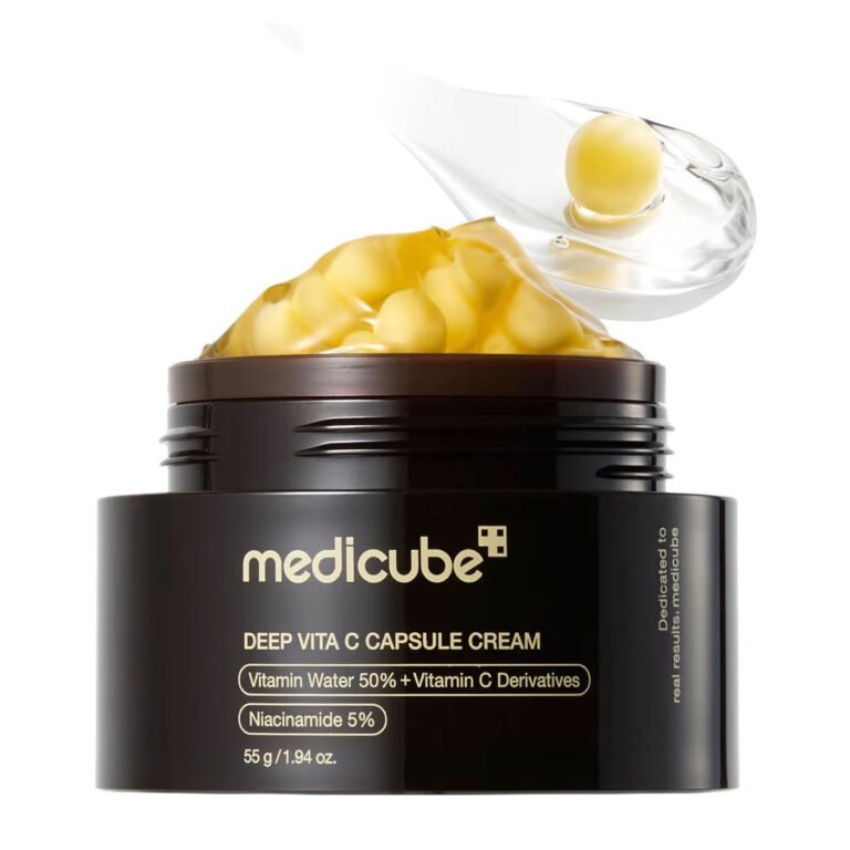 Medicube Deep Vitamin C Golden Capsule Face Moisturizer - Liposome Capsules For Wrinkles, Skin Radiance - Transparent Gel for Glow Hydration